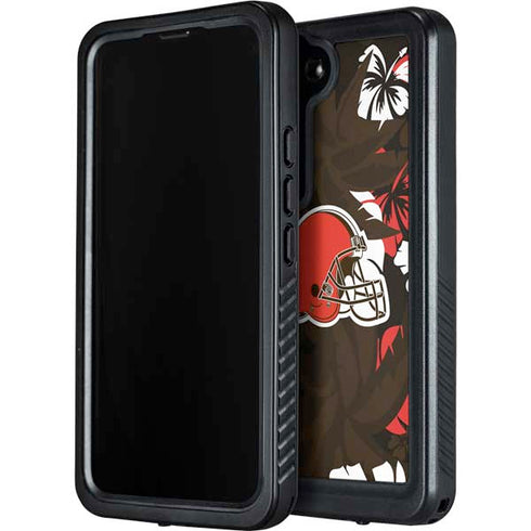 NFL Cleveland Browns Tropical Print Galaxy S24 Plus Waterproof Case